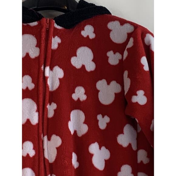 Disney Minnie Mouse Womens Hooded Pajamas PJ One Piece Fleece Plush sm 4-6 - Picture 12 of 12